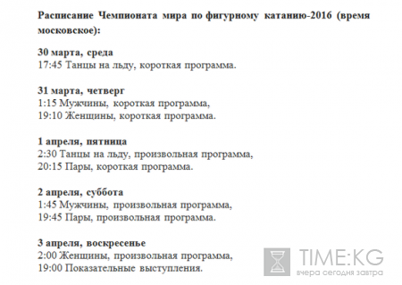 Чемпионат мира по фигурному катанию 2016: расписание соревнований, состав сборной России, где будет проходить и кто поедет от нашей страны