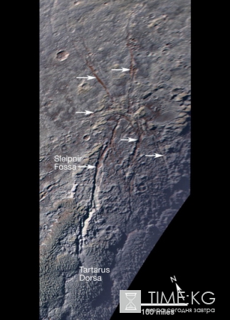 NASA выложилоа фото гигантского ледяного паука на Плутоне