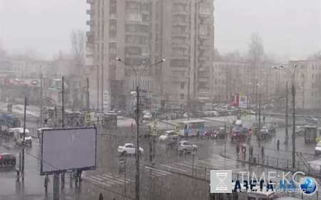 Санкт-Петербург накрыл апрельский снегопад