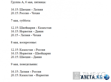 ЧМ по хоккею 2016 - расписание группы А (Москва) и В (Санкт-Петербург) 6-9 мая, состав сборной России по хоккею 2016