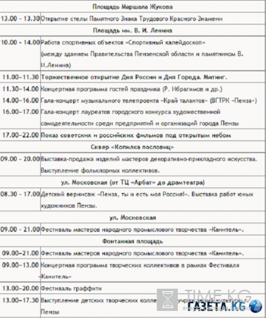 День города 2016 в Пензе - программа мероприятий 11-12 июня, салют и концерт в Пензе