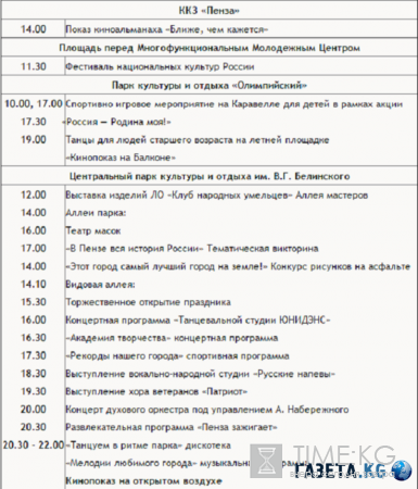 День города 2016 в Пензе - программа мероприятий 11-12 июня, салют и концерт в Пензе