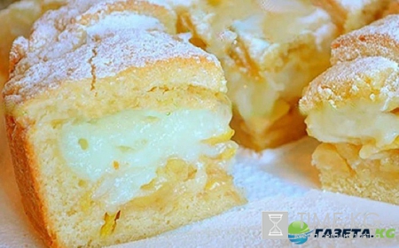 Яблочный пирог с нежным кремом (рецепт)