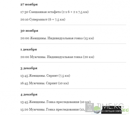 Биатлон 2016/17 Кубок мира: 1 этап, расписание гонок, состав сборной России