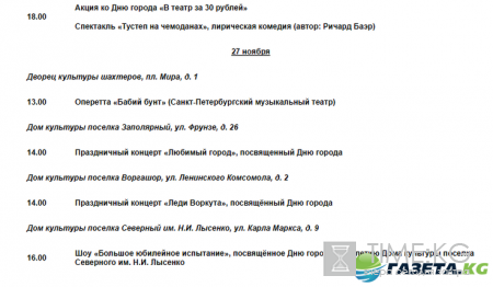 День города Воркута 2016: полная программа мероприятий