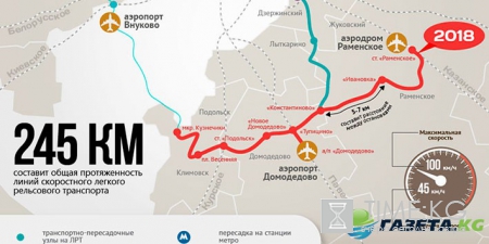 Схема и проект лёгкого метро в Подмосковье в 2017 году