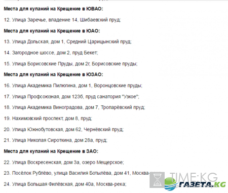 Где можно окунуться на Крещение в Москве в 2017 году: адреса купелей, как их найти