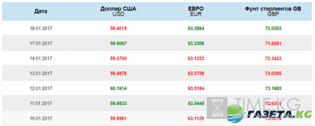 Курс доллара на сегодня 18.01.2017: данные ЦБ РФ