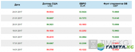 Курс доллара на завтра 24.01.2017: официальный курс ЦБ РФ