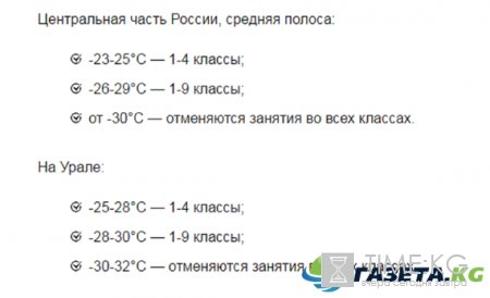 Отмена занятий в морозы: при какой температуре можно не ходить в школу