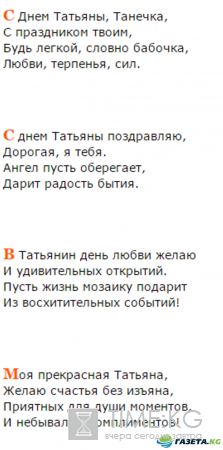 Поздравления с Татьяниным днем 25 января: СМС и короткие поздравления