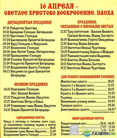 Православный календарь 2017 года с праздниками и постами: когда начинается Великий Пост и отмечаем Пасху