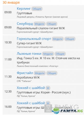 Зимняя универсиада 2017 года: расписание соревнований в Алматы