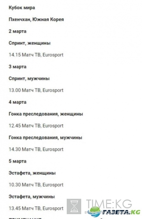 Кубок мира по биатлону 2016-2017, расписание, состав сборной на 7 этап в Южной Корее