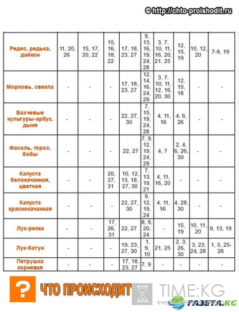 Лунный посевной календарь на 2017 года садовода и огородника таблица