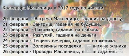 Масленичная неделя 2017 по дням: значение каждого дня