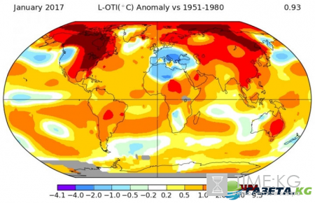 Специалисты NASA зафиксировали в январе третий мировой температурный рекорд