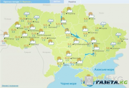 Гисметео: погода в Украине на 21 марта