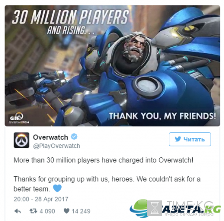 Аудитория Overwatch превышает 30 миллионов человек