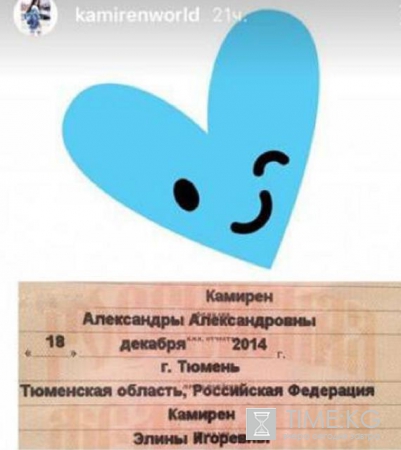 Элина Камирен дала дочери свою фамилию