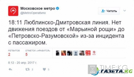 На салатовой ветке московского метро произошел сбой из-за ЧП