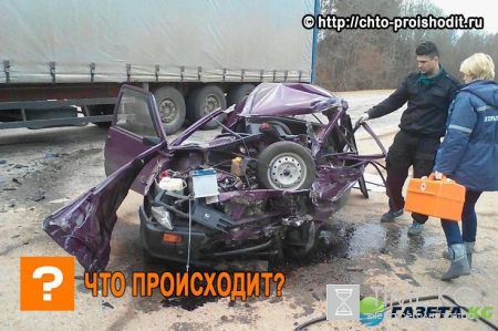 Осталась одна лепешка после столкновения фуры с Окой на трассе в Тверской области