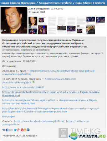 Стивен Сигал помещен в чистилище украинским сайтом