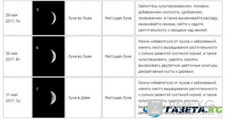 Лунный календарь посадок на май 2017 года: для садовода и огородника