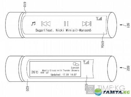Samsung разработали цилиндрический гаджет с гибким дисплеем