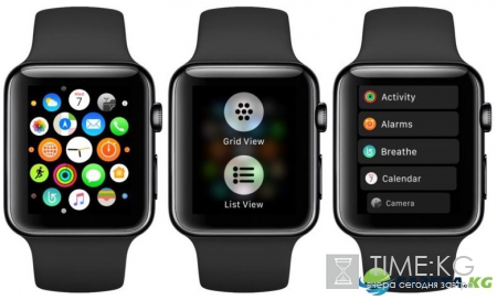В watchOS 4 появился режим отображения приложений в виде списка