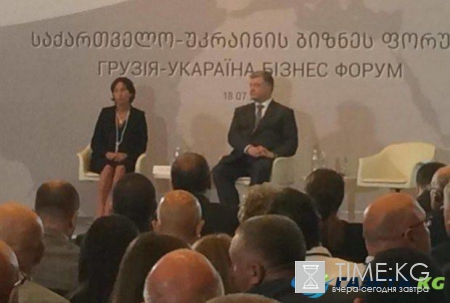 И смех и грех: Порошенко выступил в Грузии на фоне названия Украины с ошибкой