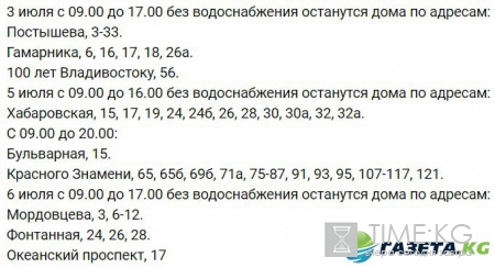 Во Владивостоке с 3 июля будут массово отключать воду