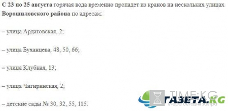 Горячую воду начнут отключать в пяти районах Волгограда с 22 августа