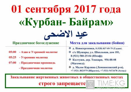 Курбан-байрам 2017 в Петербурге отпразднуют тысячи мусульман