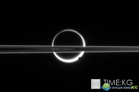 Станция Cassini сфотографировала солнечное затмение на Сатурне