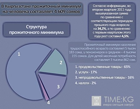 В Кыргызстане прожиточный минимум на одного человека составляет 4 тысячи 609 сомов